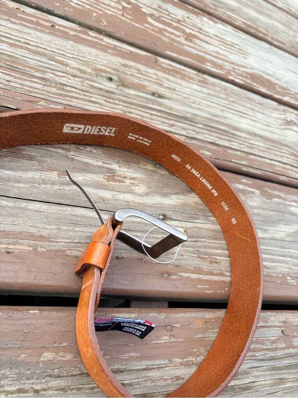 NEW Diesel Brown Leather Belt – Size 90 (US 35”)